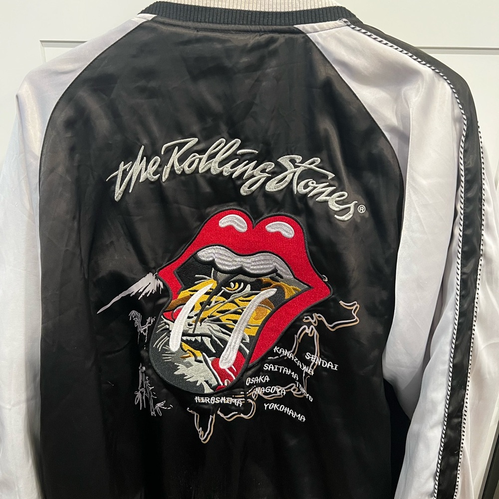 Jackrose X Rolling Stones Black and White Vintage Japan Bomber Jacket